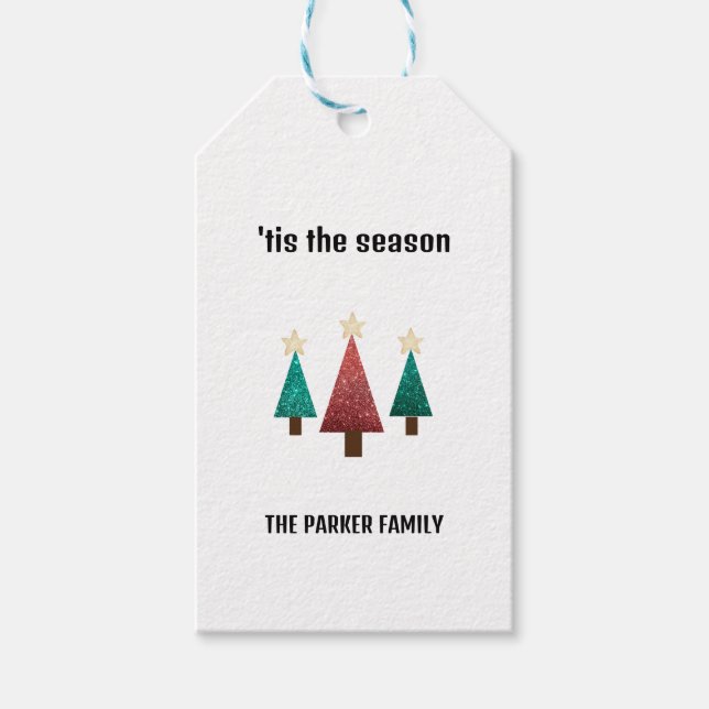 Personalized Christmas Trees  Gift Tags (Front)