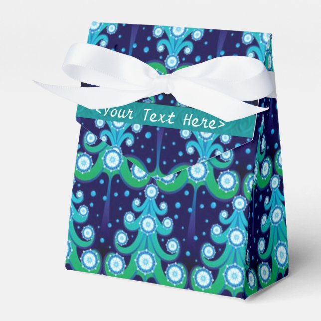 Personalized Christmas Trees Pattern Favour Box (Front Side)