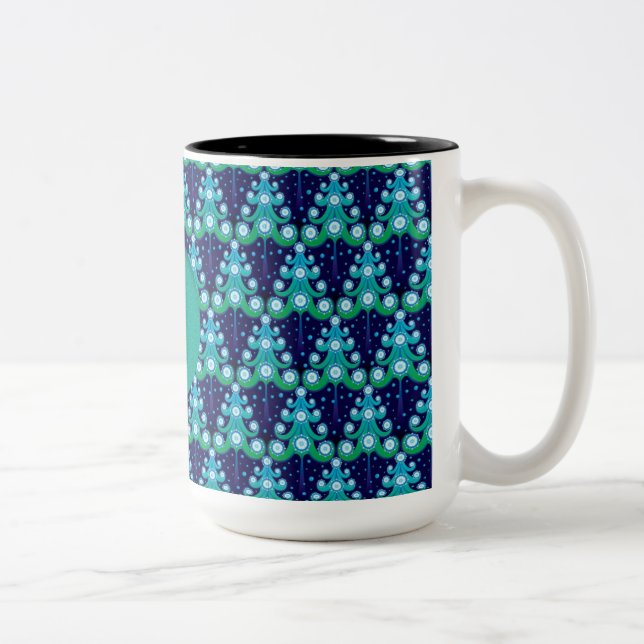 Personalized Christmas Trees Pattern Mug (Right)