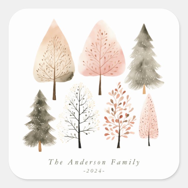 Personalized Christmas Trees Sticker (Front)