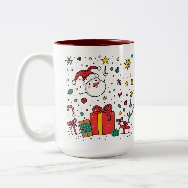 personalized Christmas Two tone mug (Left)