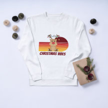 Personalized Christmas Vibes Reindeer Sweatshirt
