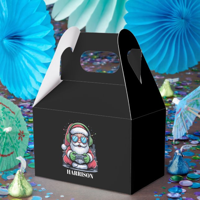 Personalized Christmas Video Game Santa Xmas  Favor Box (Party)