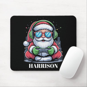 Personalized Christmas Video Game Santa Xmas  Mouse Pad