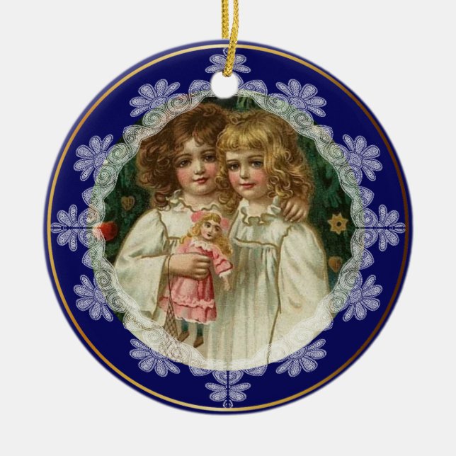 Personalized Christmas Vintage ornament (Front)