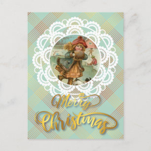 Personalized Christmas Vintage postcard