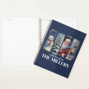 Personalized Christmas Vintage Santa Claus Snowman Planner