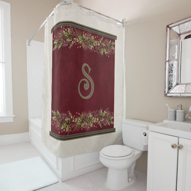 Personalized Christmas Vintage Shower Curtain (In Situ)
