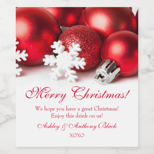 Personalized Christmas Wine Labels | Ornaments (Single Label)
