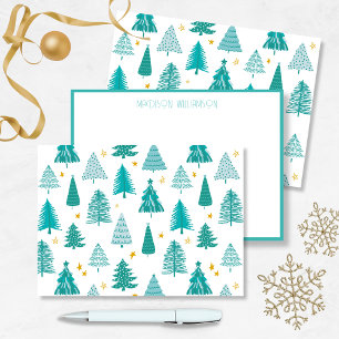 Personalized Christmas Winter Forest tree Card