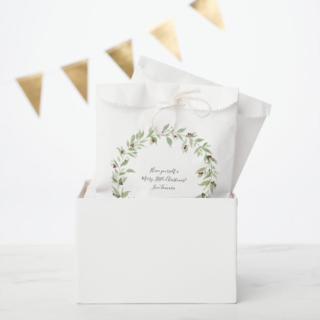 Personalized Christmas Wreath Favour Bag (Party)