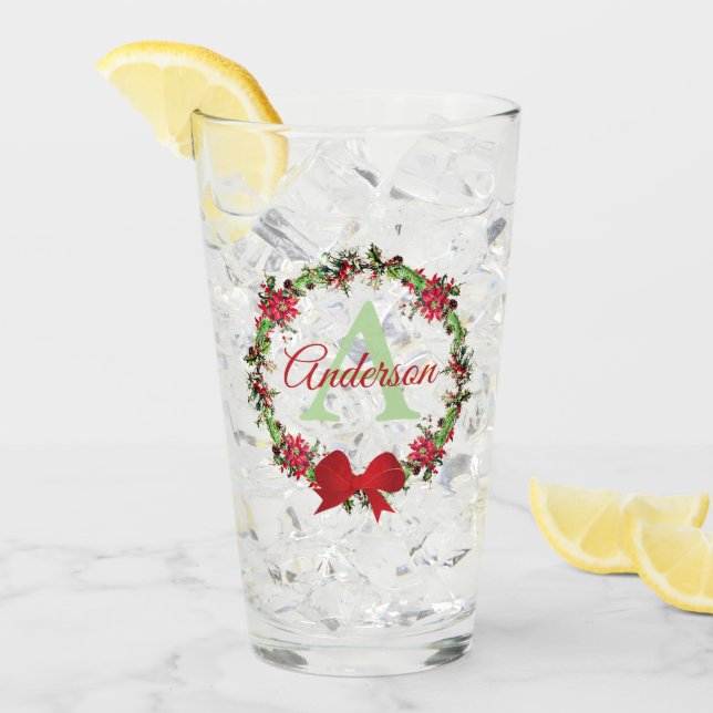 Personalized Christmas wreath  Glass (Front Ice)
