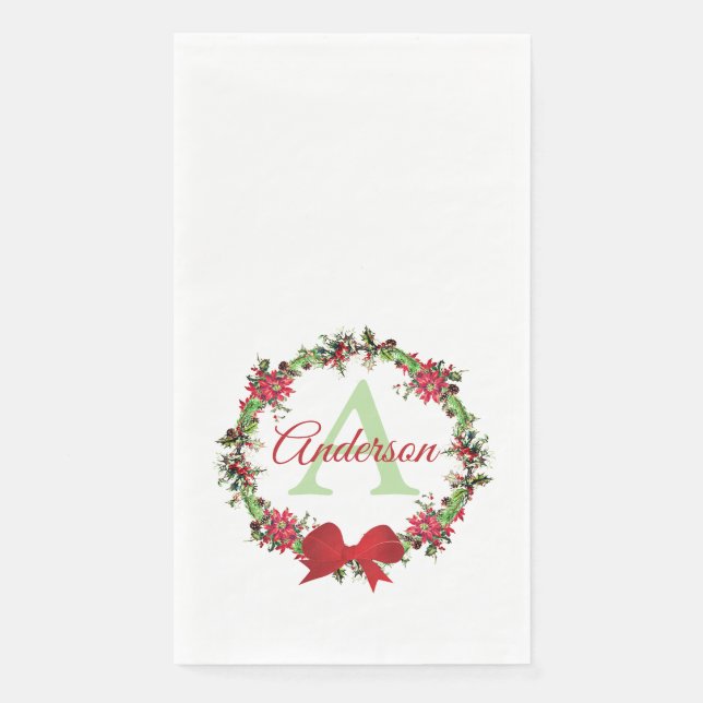 Personalized Christmas wreath  Napkin (Front)