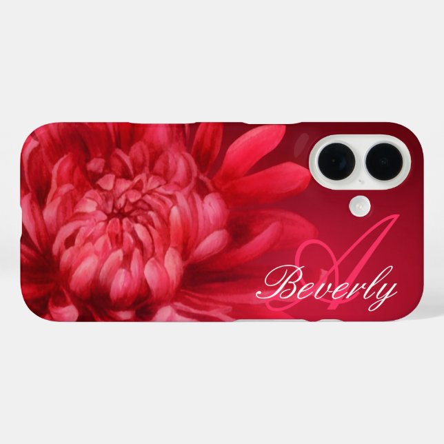Personalized chrysanthemum red iphone case (Back (Horizontal))