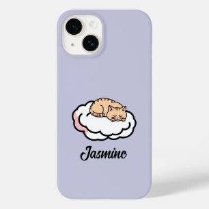 Personalized Chubby Cat Curling Up – Cute Case-Mate iPhone 14 Case