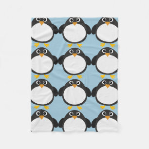 Personalized Chubby Penguin Fleece Blanket