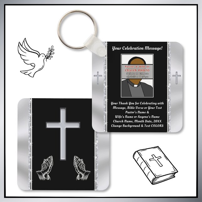 Personalized, Church Favour Ideas, CHANGE COLORS Keychain (Christian Party Favors. Church Anniversary Favors Pastor Anniversary Party Ideas. Christian Keychain)