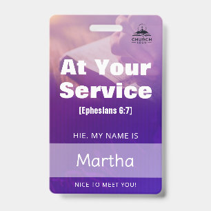 Personalized Church Guest Services Volunteer Badge