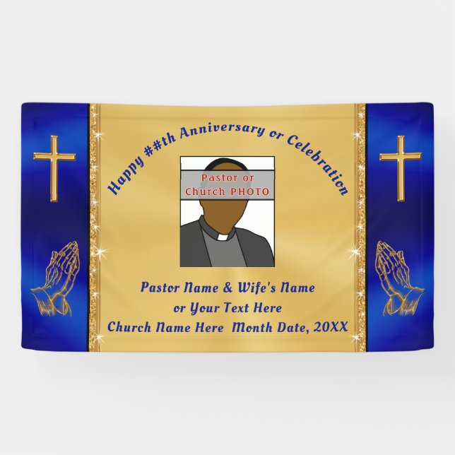 Personalized Church or Pastor Anniversary Banner (Horizontal)