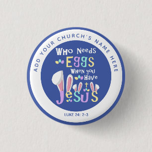 Personalized Church Service Easter Morning 1 Inch Round Button