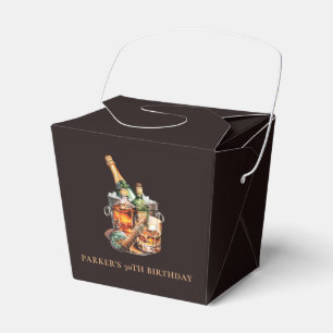 Personalized Cigar and Whisky Men's Birthday Favor Box
