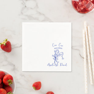 Personalized Cin Cin Cherub Cupid Hand Drawn  Napkin