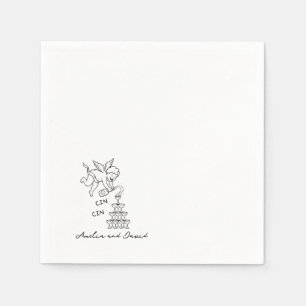 Personalized Cin Cin Cherub Cupid Hand Drawn  Napkin