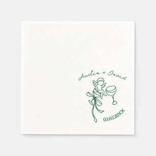 Personalized Cin Cin Cherub Cupid Hand Drawn Napkin