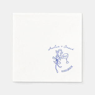 Personalized Cin Cin Cherub Cupid Hand Drawn  Napkin