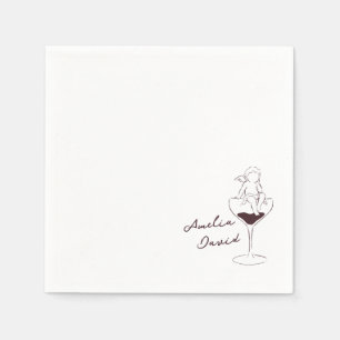 Personalized Cin Cin Cherub Cupid Hand Drawn  Napkin