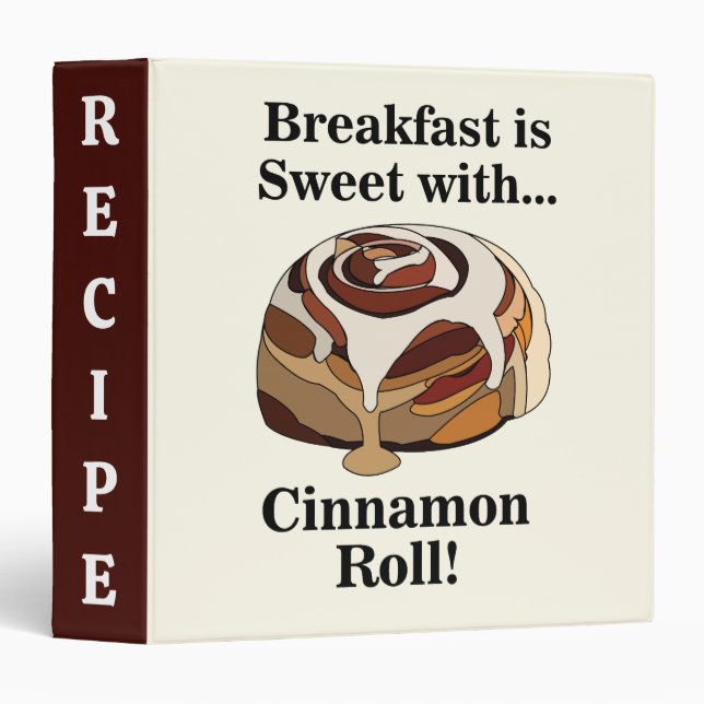 Personalized Cinnamon Rolls Sweet Bun Recipe Binder (Front/Spine)