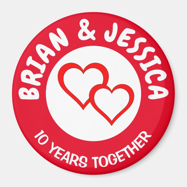 Personalized Circle Magnet Anniversary (Front)
