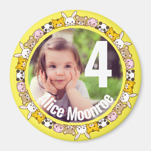 Personalized Circle Magnet Birthday