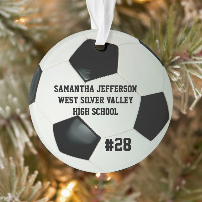 Personalized Circle Soccer Ball Sports Ornament (Tree)