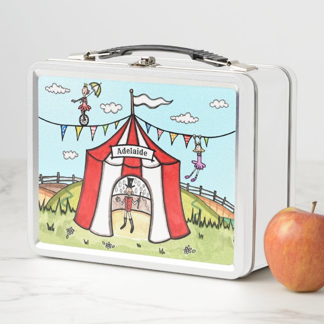Personalized Circus Children's Metal Lunch Box (In Situ)