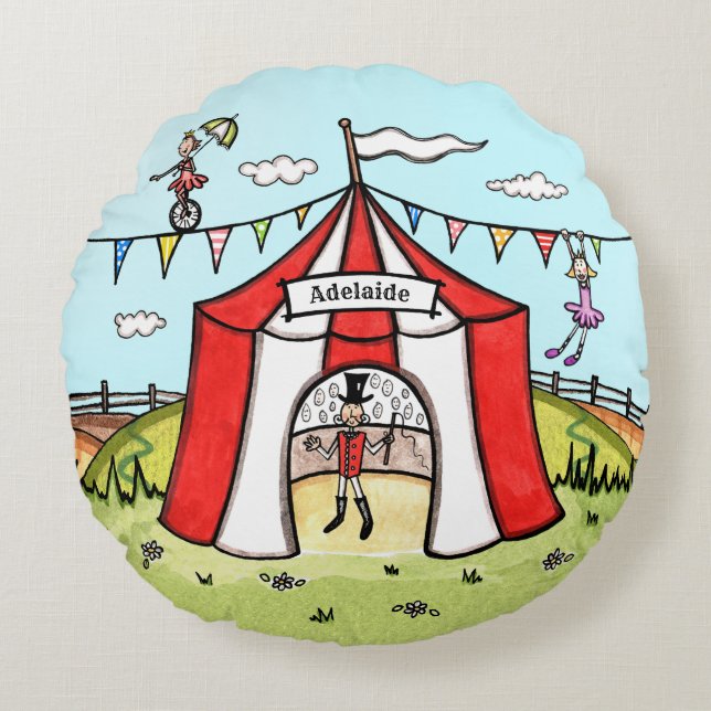 Personalized Circus Children's Throw Cushion (Front)