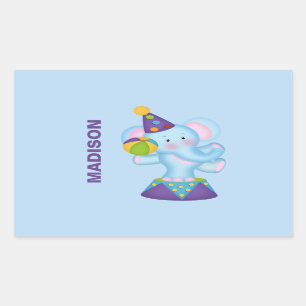 Personalized  Circus Elephant Stickers