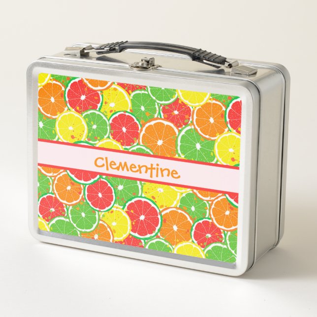 Personalized Citrus Fruit Metal Lunch Box (Front)