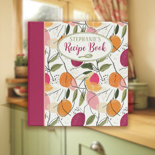 Personalized Citrus Grove Recipe Book Binder