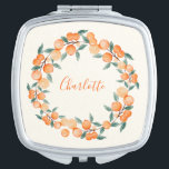Personalized Citrus Orange Bridal Party Favour Compact Mirror<br><div class="desc">Personalized Citrus Orange Fruit Wreath Bridal Party Favour Compact Mirror</div>