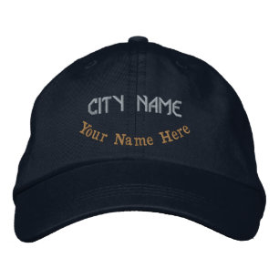 Personalized City Name Navy-Hat Featuring Classic Embroidered Hat