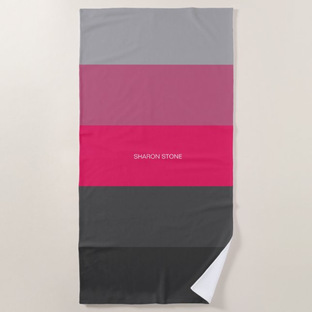 Personalized City Woman Beach Towel (Front)