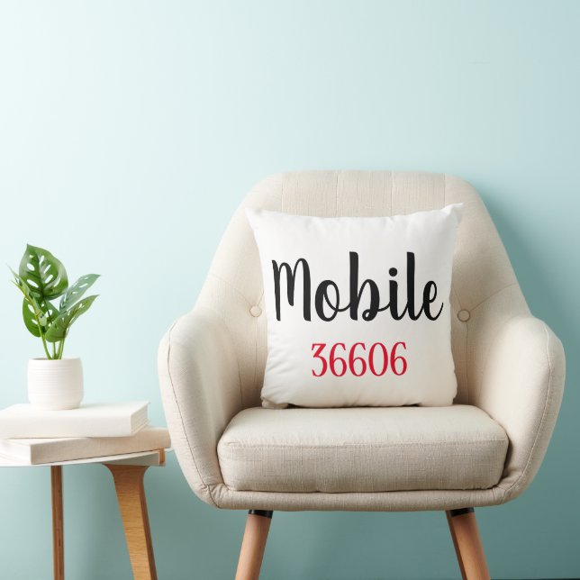 Personalized City, Zip Throw Pillow (Chair)