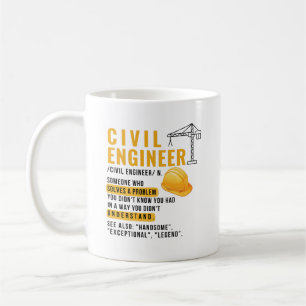 Personalized Civil Engineer Definition Funny Coffee Mug