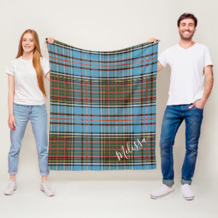 Personalized Clan Anderson Plaid Tartan Fleece Blanket