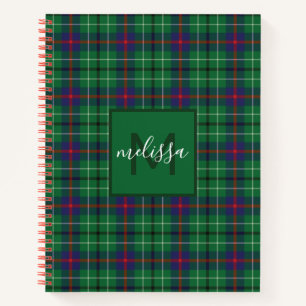 Personalized Clan Duncan Plaid Tartan Monogram Notebook