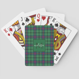 Personalized Clan Duncan Plaid Tartan Monogram Playing Cards