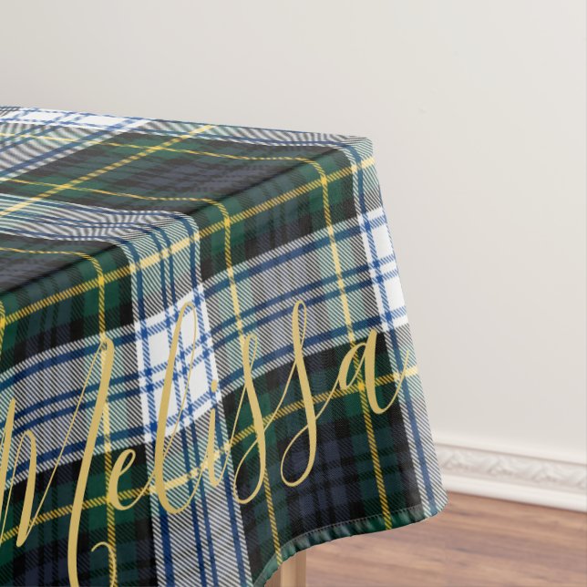 Personalized Clan Gordon Tartan Plaid Name Tablecloth (In Situ)