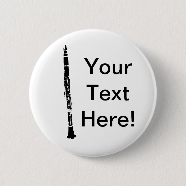Personalized Clarinet 2 Inch Round Button (Front)