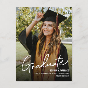 Personalized Class 2026 University Graduate Photo Announcement Postcard